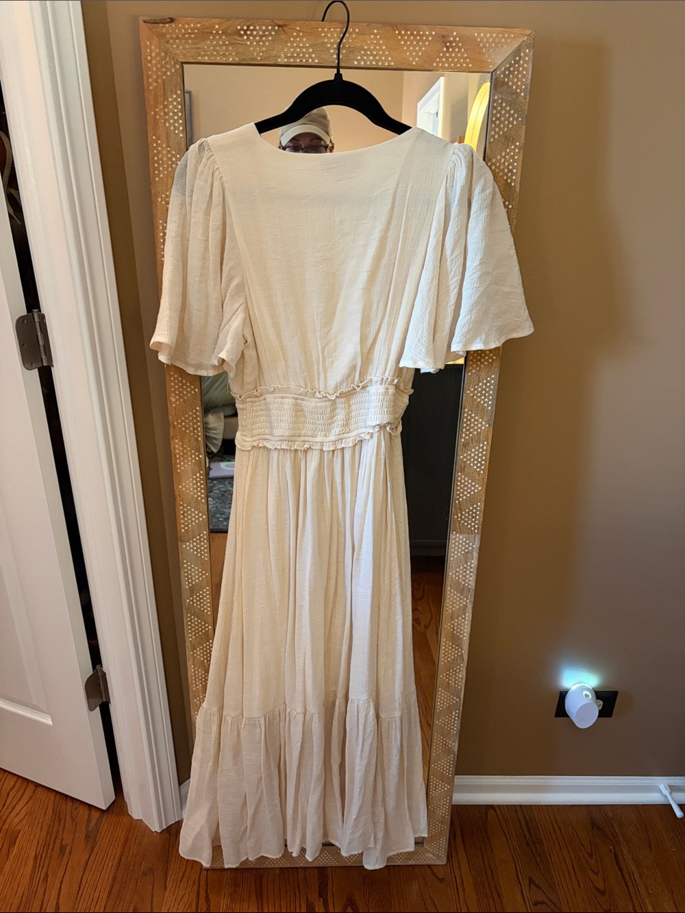 Baltic Born Cream Embroidered V-Neck Button-Front Maxi Dress - Picture 2 of 2